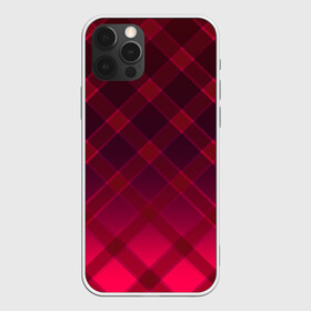 Чехол для iPhone 12 Pro с принтом Геометрический абстрактный узо в Кировске, силикон | область печати: задняя сторона чехла, без боковых панелей | Тематика изображения на принте: абстрактный | геометрический | градиентный | клетчатый | красный | красный в клетку | плед | темный красный