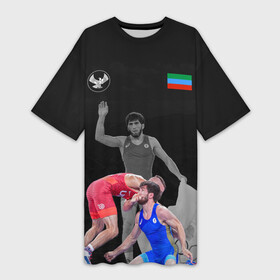 Платье-футболка 3D с принтом Dagestan wrestling (Uguev) в Кировске,  |  | dagestan | freestyle | team | uguev | wrestling | борьба | вольная | дагестан | завур | заур | кавказ | олимпийский | республика | сборная | угуев | федерация | хасавюрт | чемпион
