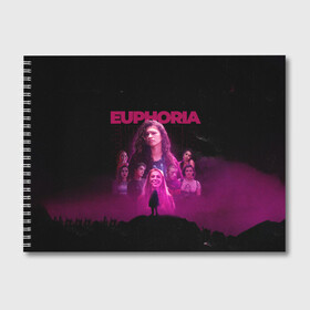 Альбом для рисования с принтом Euphoria team в Кировске, 100% бумага
 | матовая бумага, плотность 200 мг. | euphoria | serial | джулс | зендея | ру беннетт | сериал | сериалы | хантер шефер | эйфория
