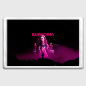 Магнит 45*70 с принтом Euphoria team в Кировске, Пластик | Размер: 78*52 мм; Размер печати: 70*45 | euphoria | serial | джулс | зендея | ру беннетт | сериал | сериалы | хантер шефер | эйфория