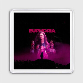 Магнит 55*55 с принтом Euphoria team в Кировске, Пластик | Размер: 65*65 мм; Размер печати: 55*55 мм | Тематика изображения на принте: euphoria | serial | джулс | зендея | ру беннетт | сериал | сериалы | хантер шефер | эйфория