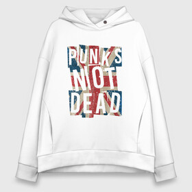 Женское худи Oversize хлопок с принтом Punks not dead в Кировске, френч-терри — 70% хлопок, 30% полиэстер. Мягкий теплый начес внутри —100% хлопок | боковые карманы, эластичные манжеты и нижняя кромка, капюшон на магнитной кнопке | alternative | music | punk | punks not dead | rock | альтернатива | музыка | панк | панки не умерают | панкс нот дэд | рок