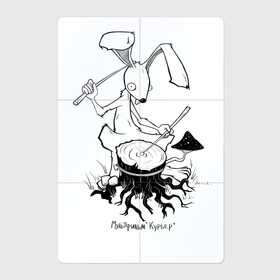 Магнитный плакат 2Х3 с принтом Курьер - Заяц 2 в Кировске, Полимерный материал с магнитным слоем | 6 деталей размером 9*9 см | reminor | заяц | курьер | мультфильм