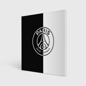 Холст квадратный с принтом ФК ПСЖ / PSG BLACK & WHITE в Кировске, 100% ПВХ |  | paris saint germain | psg | saint | sport | париж | псг | спорт | футбол