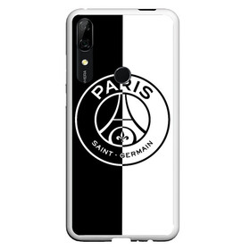 Чехол для Honor P Smart Z с принтом ФК ПСЖ / PSG BLACK & WHITE в Кировске, Силикон | Область печати: задняя сторона чехла, без боковых панелей | Тематика изображения на принте: paris saint germain | psg | saint | sport | париж | псг | спорт | футбол