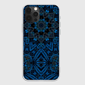 Чехол для iPhone 12 Pro Max с принтом Черно-синяя мандала .  в Кировске, Силикон |  | Тематика изображения на принте: калейдоскоп | круглый | модный | орнамент | синий | современный | темно синий | этнический