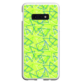 Чехол для Samsung S10E с принтом Абстрактный неоновый зеленый в Кировске, Силикон | Область печати: задняя сторона чехла, без боковых панелей | абстрактный | геометрический | детский | зеленый | летний | неоновый | ретро | треугольники