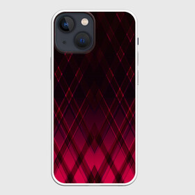 Чехол для iPhone 13 mini с принтом Геометрический градиентный фон в Кировске,  |  | абстрактный | вишневый | геометрический | градиентный | клетка | красный | модный | плед | современный