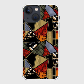 Чехол для iPhone 13 mini с принтом Разноцветные заплатки в Кировске,  |  | flaps | patchwork | деревенский | заплатки | модный | популярный | пэчворк | разноцветный | рустик | этнический
