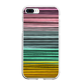 Чехол для iPhone 7Plus/8 Plus матовый с принтом Модный полосатый узор  в Кировске, Силикон | Область печати: задняя сторона чехла, без боковых панелей | желтый | модный | молодежный | разноцветные линии | разноцветный полосатый | розовый | салатовый | современный