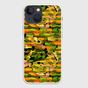 Чехол для iPhone 13 mini с принтом Яркий осенний камуфляж в Кировске,  |  | абстрактный | камуфляж | модный | молодежный | осень | полосатый | яркий осенний камуфляж