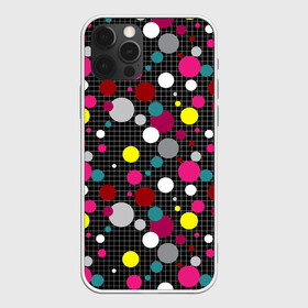 Чехол для iPhone 12 Pro Max с принтом Разноцветный горох на черном  в Кировске, Силикон |  | в горох | детский | для детей | желтый горох | клетка | красный | малышам | мальчиковый узор | разноцветный горох | темный | черный