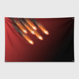 Флаг-баннер с принтом Падение комет в Кировске, 100% полиэстер | размер 67 х 109 см, плотность ткани — 95 г/м2; по краям флага есть четыре люверса для крепления | asteroid | comet | астероид | комета