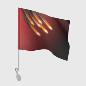 Флаг для автомобиля с принтом Падение комет в Кировске, 100% полиэстер | Размер: 30*21 см | asteroid | comet | астероид | комета