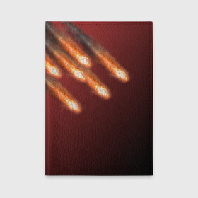 Обложка для автодокументов с принтом Падение комет в Кировске, натуральная кожа |  размер 19,9*13 см; внутри 4 больших “конверта” для документов и один маленький отдел — туда идеально встанут права | Тематика изображения на принте: asteroid | comet | астероид | комета