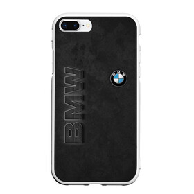 Чехол для iPhone 7Plus/8 Plus матовый с принтом BMW LOGO AND INSCRIPTION в Кировске, Силикон | Область печати: задняя сторона чехла, без боковых панелей | bmw | авто | автомобиль | бмв | логотип | марка | машина | надпись | текстура