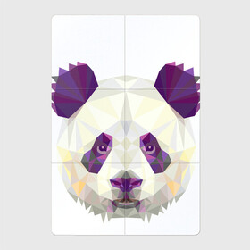 Магнитный плакат 2Х3 с принтом Фиолетовая панда в Кировске, Полимерный материал с магнитным слоем | 6 деталей размером 9*9 см | абстракция | геометрический рисунок | герои | панда | полигоны | фиолетовый
