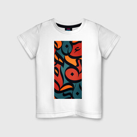 Детская футболка хлопок с принтом Arabic Rain в Кировске, 100% хлопок | круглый вырез горловины, полуприлегающий силуэт, длина до линии бедер | арабский стиль | из арабских букв | разноцветный