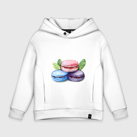 Детское худи Oversize хлопок с принтом Macarons. Нежные сладости в Кировске, френч-терри — 70% хлопок, 30% полиэстер. Мягкий теплый начес внутри —100% хлопок | боковые карманы, эластичные манжеты и нижняя кромка, капюшон на магнитной кнопке | macarons | macaroons | акварель | акварельный | вкусняшка | вкусняшки | десерт | десерты | макаронс | рисунок | сладкое | сладости