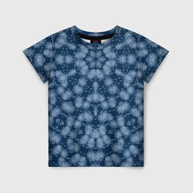 Детская футболка 3D с принтом Модный  абстрактный узор  в Кировске, 100% гипоаллергенный полиэфир | прямой крой, круглый вырез горловины, длина до линии бедер, чуть спущенное плечо, ткань немного тянется | Тематика изображения на принте: калейдоскоп | летний | модный | молодежный | пляжный рисунок | синий | современный | цветочный орнамент