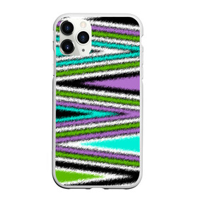 Чехол для iPhone 11 Pro матовый с принтом Абстрактный асимметричный  в Кировске, Силикон |  | асимметричный | бирюзовый молодежный | комбинированный | косые полосы | креативный | мужской | темный | фиолетовый | штрихи