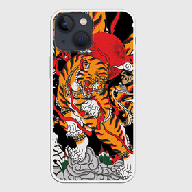 Чехол для iPhone 13 mini с принтом Самурайский тигр в Кировске,  |  | воин | год тигра | закат | крупная кошка | полосы | тигр | тигриная лапа | хищник