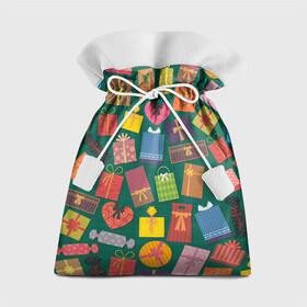 Подарочный 3D мешок с принтом Подарки в Кировске, 100% полиэстер | Размер: 29*39 см | коробки | новый год | подарки | праздник | упаковка