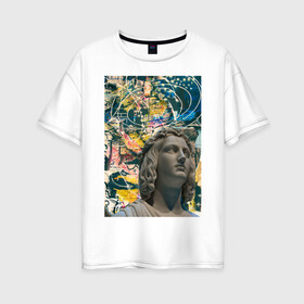 Женская футболка хлопок Oversize с принтом Afrodita в Кировске, 100% хлопок | свободный крой, круглый ворот, спущенный рукав, длина до линии бедер
 | Тематика изображения на принте: афродита | граффити | картина | рисунок | скульптура | статуя | узоры | уличный стиль