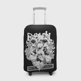 Чехол для чемодана 3D с принтом Baby Metal Negative в Кировске, 86% полиэфир, 14% спандекс | двустороннее нанесение принта, прорези для ручек и колес | alternative | baby metal | babymetal | metall | music | rock | альтернатива | каваий метал | металл | моа кикути | музыка | рок | судзука накамото | юи мидзуно