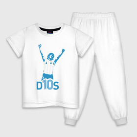 Детская пижама хлопок с принтом Maradona - Dios в Кировске, 100% хлопок |  брюки и футболка прямого кроя, без карманов, на брюках мягкая резинка на поясе и по низу штанин
 | argentina | diego | football | maradona | messi | аргентина | гол | диего | игрок | марадона | месси | мяч | рука бога | спорт | футбол | футболист | чемпион