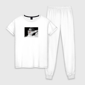 Женская пижама хлопок с принтом MAFIA 1 в Кировске, 100% хлопок | брюки и футболка прямого кроя, без карманов, на брюках мягкая резинка на поясе и по низу штанин | art | bts | rm | кореец | парень | рисунок | рм