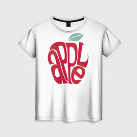Женская футболка 3D с принтом Красное яблочко в Кировске, 100% полиэфир ( синтетическое хлопкоподобное полотно) | прямой крой, круглый вырез горловины, длина до линии бедер | apple | red apple | красное яблоко | фруктовое | фруктовый | фрукты | яблоко | яблони | яблоня