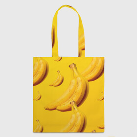 Шоппер 3D с принтом Банановый рай в Кировске, 100% полиэстер | Плотность: 200 г/м2; Размер: 34×35 см; Высота лямок: 30 см | банановый | бананы | желтый | кожура | фрукты