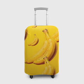 Чехол для чемодана 3D с принтом Банановый рай в Кировске, 86% полиэфир, 14% спандекс | двустороннее нанесение принта, прорези для ручек и колес | банановый | бананы | желтый | кожура | фрукты