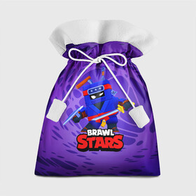 Подарочный 3D мешок с принтом Ninja Ash Brawl Stars Эш  в Кировске, 100% полиэстер | Размер: 29*39 см | Тематика изображения на принте: ash | brawl | brawl stars | brawlstars | brawl_stars | аш | бравл | бравлстарс | эш