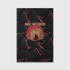 Обложка для паспорта матовая кожа с принтом MUAY THAI FIGHTER в Кировске, натуральная матовая кожа | размер 19,3 х 13,7 см; прозрачные пластиковые крепления | Тематика изображения на принте: fighter | muay thai | боец | драки | карате | муай тай | мутай
