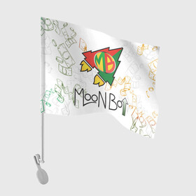 Флаг для автомобиля с принтом Moon bot log + money  в Кировске, 100% полиэстер | Размер: 30*21 см | moonbot | moonbot logo | мунбот + деньги