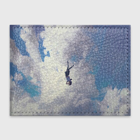 Обложка для студенческого билета с принтом Летящая девушка в Кировске, натуральная кожа | Размер: 11*8 см; Печать на всей внешней стороне | fly | girl | девушка | небо | облака | полёт