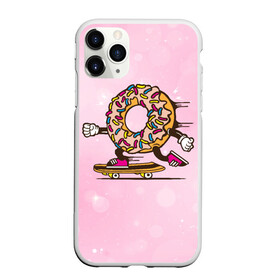 Чехол для iPhone 11 Pro матовый с принтом Пончик на скейте в Кировске, Силикон |  | donkey | sport | пончик | скейт | скорость | сладость