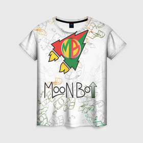 Женская футболка 3D с принтом Moon bot money logo  в Кировске, 100% полиэфир ( синтетическое хлопкоподобное полотно) | прямой крой, круглый вырез горловины, длина до линии бедер | Тематика изображения на принте: moon bot logo | moonbot | мунбот