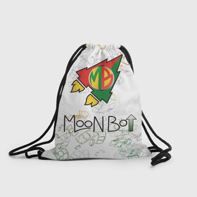 Рюкзак-мешок 3D с принтом Moon bot money logo  в Кировске, 100% полиэстер | плотность ткани — 200 г/м2, размер — 35 х 45 см; лямки — толстые шнурки, застежка на шнуровке, без карманов и подкладки | moon bot logo | moonbot | мунбот