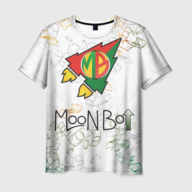 Мужская футболка 3D с принтом Moon bot money logo  в Кировске, 100% полиэфир | прямой крой, круглый вырез горловины, длина до линии бедер | moon bot logo | moonbot | мунбот