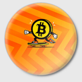 Значок с принтом Биткоин на скейте в Кировске,  металл | круглая форма, металлическая застежка в виде булавки | Тематика изображения на принте: bitcoin | альткоин | битки | биткоин | биток | крипта | криптовалюта | монета | сатоши