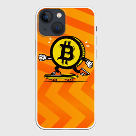 Чехол для iPhone 13 mini с принтом Биткоин на скейте в Кировске,  |  | bitcoin | альткоин | битки | биткоин | биток | крипта | криптовалюта | монета | сатоши