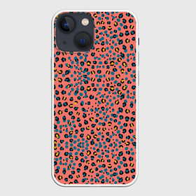 Чехол для iPhone 13 mini с принтом Леопардовый принт на розовом в Кировске,  |  | Тематика изображения на принте: абстракция | африканский | леопардовые пятна | леопардовый принт | розовый | сафари
