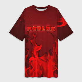 Платье-футболка 3D с принтом ROBLOX ОГОНЬ в Кировске,  |  | roblox | игра | компьютерная игра | логотип | огонь | онлайн | онлайн игра | пламя | роблакс | роблокс