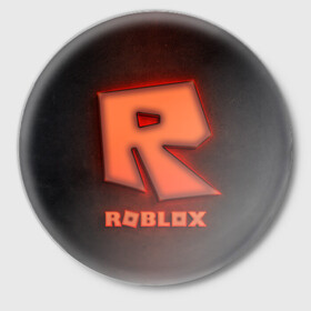 Значок с принтом ROBLOX NEON RED в Кировске,  металл | круглая форма, металлическая застежка в виде булавки | Тематика изображения на принте: neon | roblox | игра | компьютерная игра | логотип | неон | онлайн | онлайн игра | роблакс | роблокс