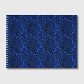 Альбом для рисования с принтом Черно-синий геометрический   в Кировске, 100% бумага
 | матовая бумага, плотность 200 мг. | абстрактный | геометрические фигуры | геометрический | модный | молодежный | полосы | синий | синий и черный