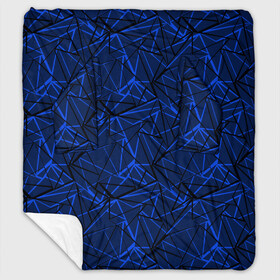 Плед с рукавами с принтом Черно-синий геометрический   в Кировске, 100% полиэстер | Закругленные углы, все края обработаны. Ткань не мнется и не растягивается. Размер 170*145 | абстрактный | геометрические фигуры | геометрический | модный | молодежный | полосы | синий | синий и черный