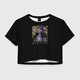 Женская футболка Crop-top 3D с принтом Альбедо Overlord в Кировске, 100% полиэстер | круглая горловина, длина футболки до линии талии, рукава с отворотами | albedo | overlord | альбедо | владыка | оверлорд | повелитель | суккуб